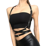 Women's Adjustable Synthetic Leather Body Harness / Adult Chest Garters in Gothic Style - EVE's SECRETS