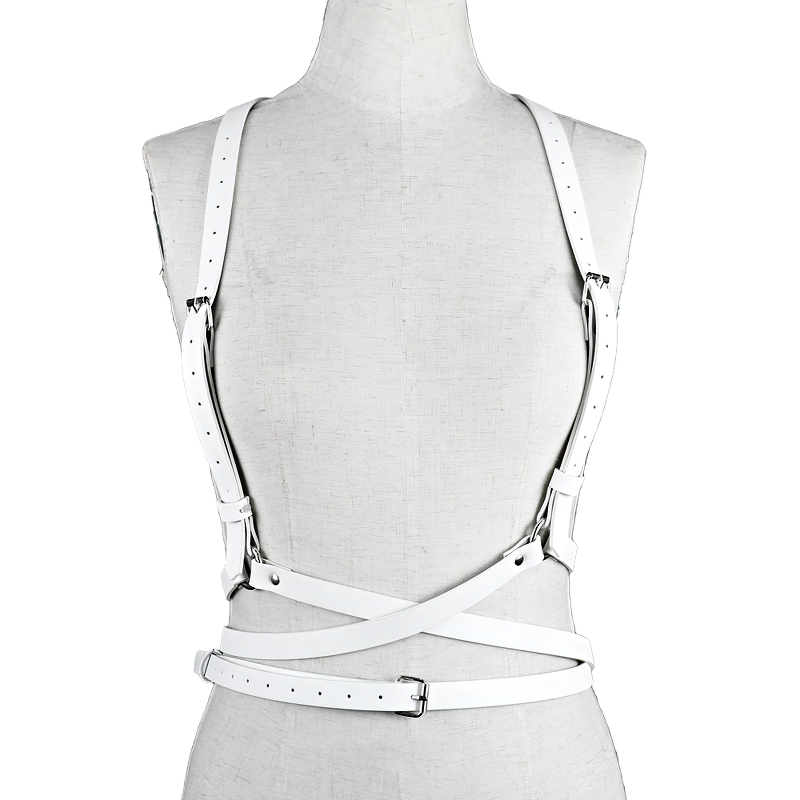 Women's Adjustable Synthetic Leather Body Harness / Adult Chest Garters in Gothic Style - EVE's SECRETS