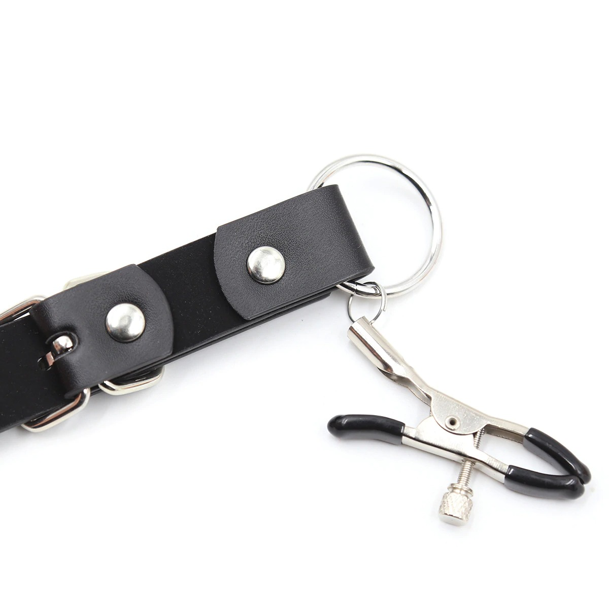 Women's BDSM Bondage of PU Leather / Spreader Straps for Vagina with Clamps - EVE's SECRETS