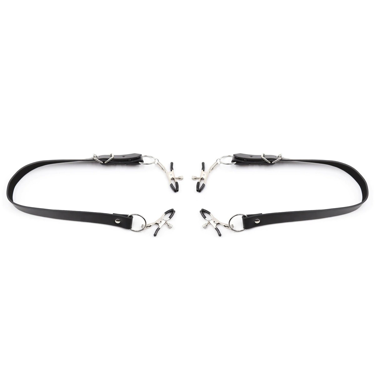 Women's BDSM Bondage of PU Leather / Spreader Straps for Vagina with Clamps - EVE's SECRETS