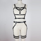 Women's Belt For Stocking Garters / Female Faux Leather Body Harness / Adjustable Body Bondage - EVE's SECRETS
