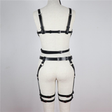 Women's Belt For Stocking Garters / Female Faux Leather Body Harness / Adjustable Body Bondage - EVE's SECRETS