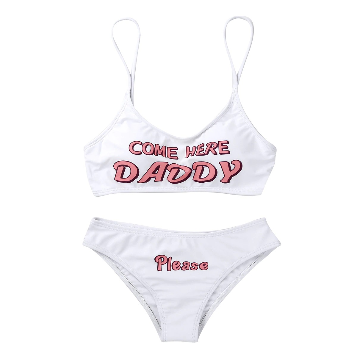 Women's Bikinis Set Straps with Letters / Bra Tops with Low Waist Briefs - EVE's SECRETS