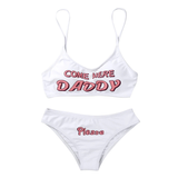 Women's Bikinis Set Straps with Letters / Bra Tops with Low Waist Briefs - EVE's SECRETS