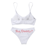 Women's Bikinis Set Straps with Letters / Bra Tops with Low Waist Briefs - EVE's SECRETS