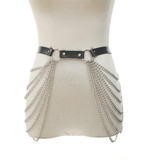 Women's Black Body Harness with Chain / Alternative Fetish Fashion Accessories - EVE's SECRETS