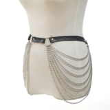 Women's Black Body Harness with Chain / Alternative Fetish Fashion Accessories - EVE's SECRETS