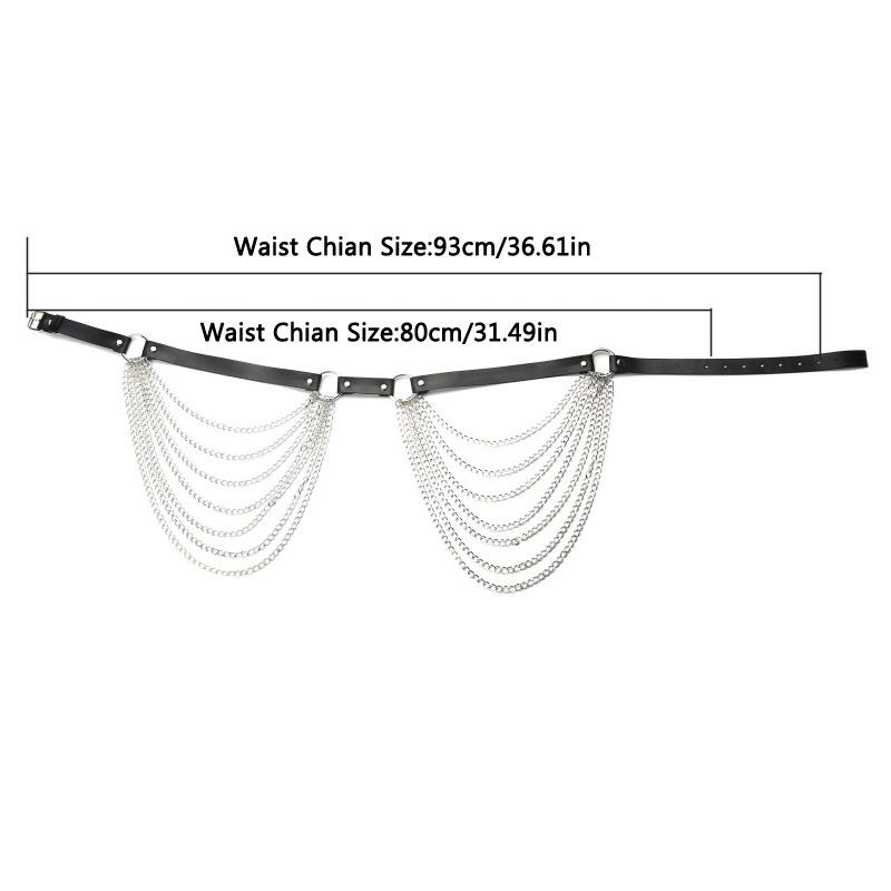 Women's Black Body Harness with Chain / Alternative Fetish Fashion Accessories - EVE's SECRETS