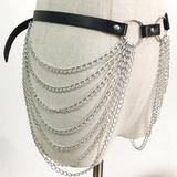 Women's Black Body Harness with Chain / Alternative Fetish Fashion Accessories - EVE's SECRETS