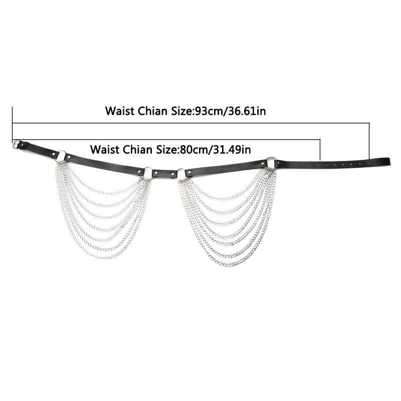 Women's Body Bra Harness With Chain In Fetish Style / Alternative Fashion Belt Chain Accessories - EVE's SECRETS