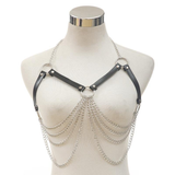 Women's Body Bra Harness With Chain In Fetish Style / Alternative Fashion Belt Chain Accessories - EVE's SECRETS