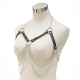Women's Body Bra Harness With Chain In Fetish Style / Alternative Fashion Belt Chain Accessories - EVE's SECRETS