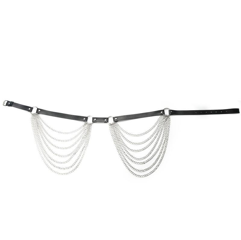 Women's Body Bra Harness With Chain In Fetish Style / Alternative Fashion Belt Chain Accessories - EVE's SECRETS