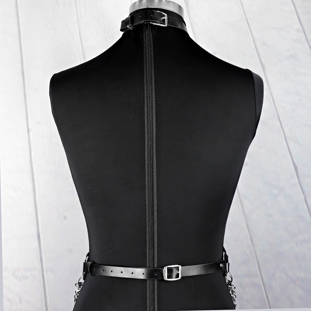 Women's Bondage Garter Belts With Chains / PU Leather Sexy Body Harness in Fetish Theme - EVE's SECRETS