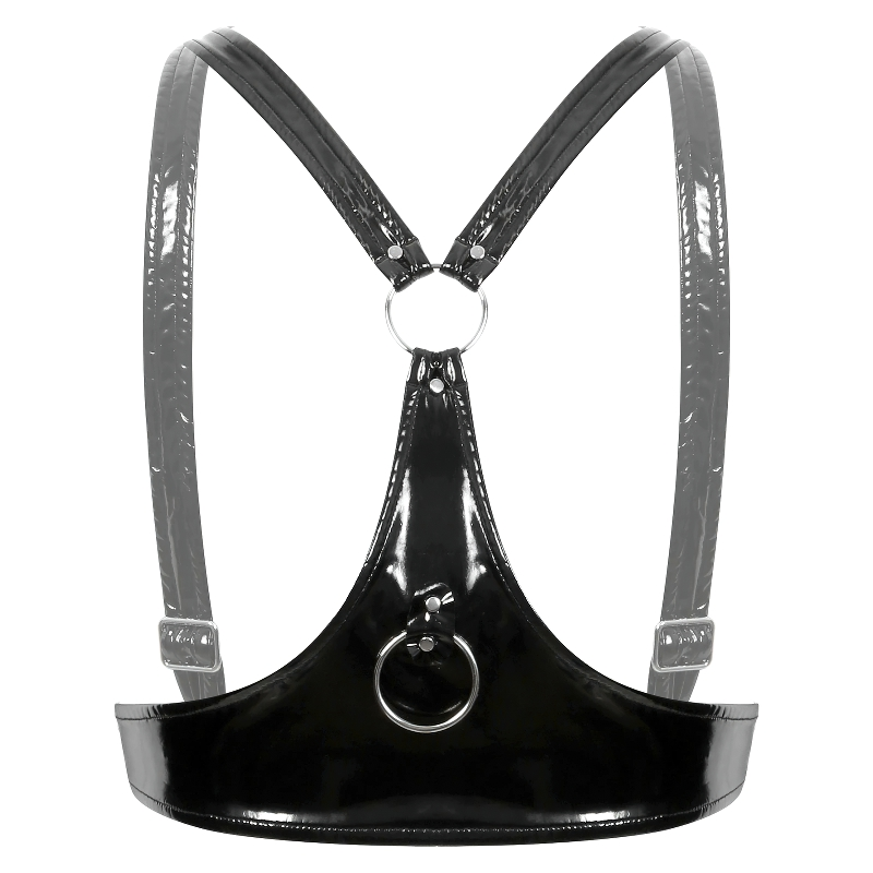 Women's Brassiere With Open Cups / Sexy Lingerie With Adjustable Shoulder Straps / Wet Look Bra - EVE's SECRETS