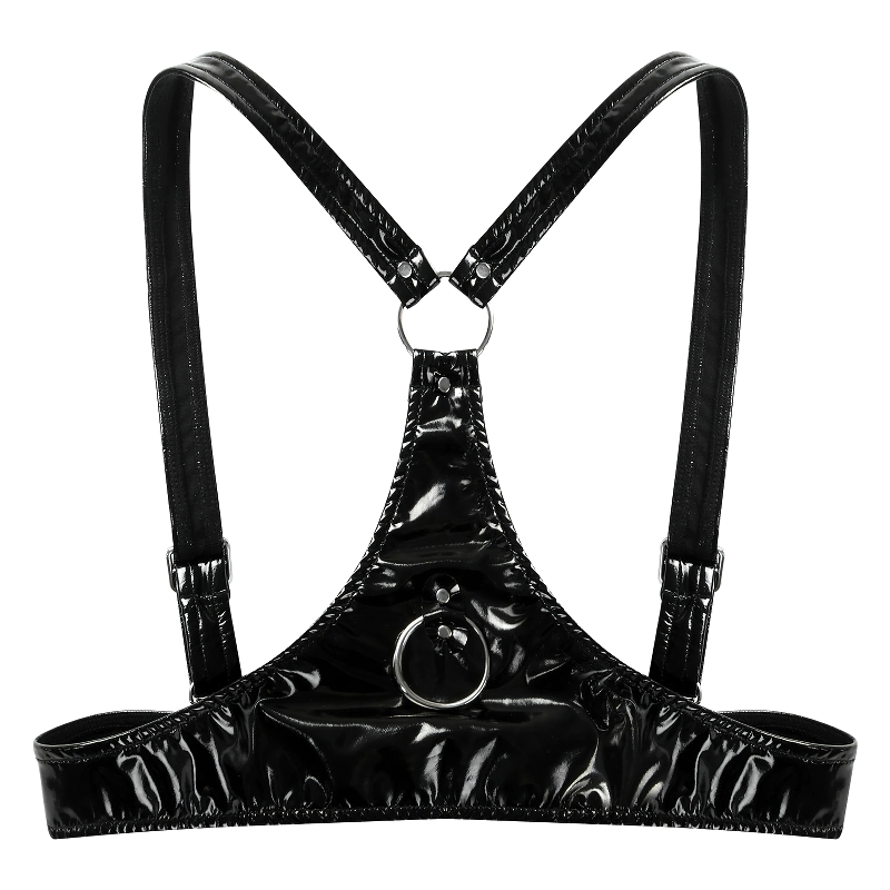 Women's Brassiere With Open Cups / Sexy Lingerie With Adjustable Shoulder Straps / Wet Look Bra - EVE's SECRETS