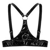 Women's Brassiere With Open Cups / Sexy Lingerie With Adjustable Shoulder Straps / Wet Look Bra - EVE's SECRETS