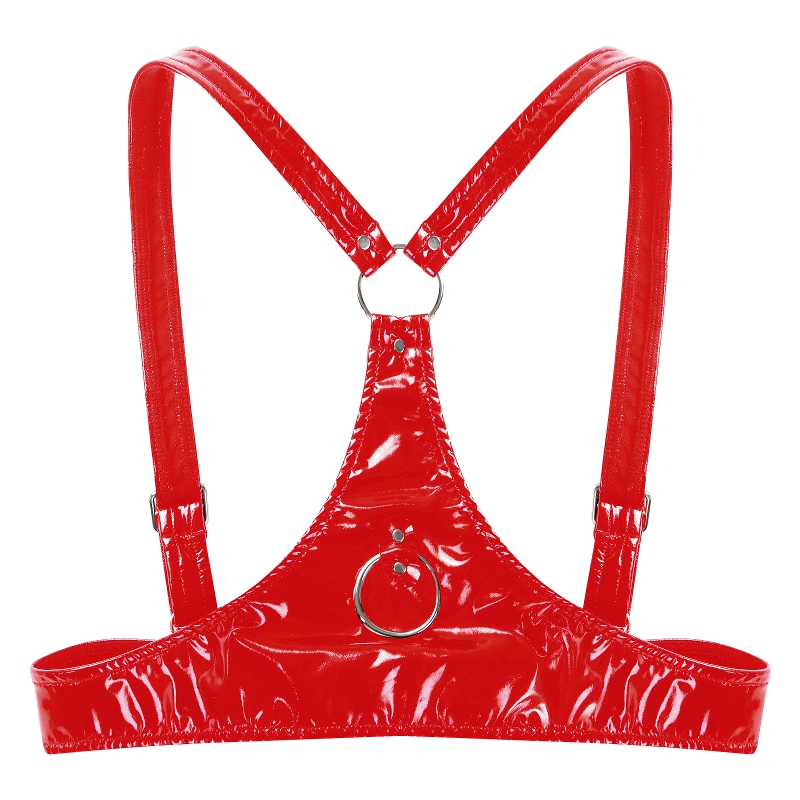 Women's Brassiere With Open Cups / Sexy Lingerie With Adjustable Shoulder Straps / Wet Look Bra - EVE's SECRETS
