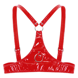 Women's Brassiere With Open Cups / Sexy Lingerie With Adjustable Shoulder Straps / Wet Look Bra - EVE's SECRETS