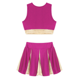 Women's Charming Cheerleading Uniform / Sleeveless Crop Top with Mini Pleated Skirt - EVE's SECRETS