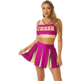 Women's Charming Cheerleading Uniform / Sleeveless Crop Top with Mini Pleated Skirt - EVE's SECRETS