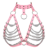 Women's Chest Chain In Fetish Style / PU Leather Body Harness With Metal Spikes - EVE's SECRETS