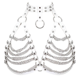 Women's Chest Chain In Fetish Style / PU Leather Body Harness With Metal Spikes - EVE's SECRETS