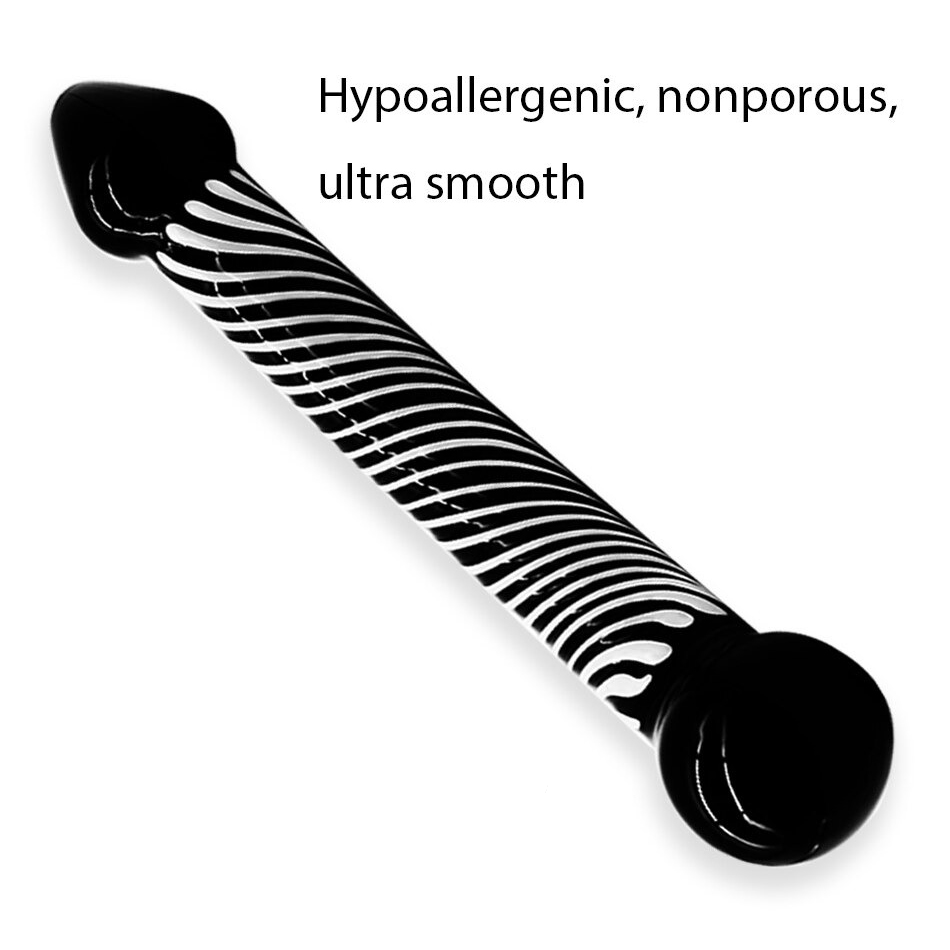 Women's Classic Dildo with Zebra Pattern / Adult Crystal Glass Masturbator - EVE's SECRETS