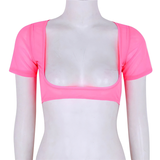 Women's Crop Top For Belly Dance / Adult Mesh See Through Clothing With Short Sleeve - EVE's SECRETS