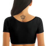 Women's Crop Top For Belly Dance / Adult Mesh See Through Clothing With Short Sleeve - EVE's SECRETS