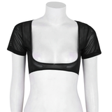 Women's Crop Top For Belly Dance / Adult Mesh See Through Clothing With Short Sleeve - EVE's SECRETS