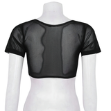 Women's Crop Top For Belly Dance / Adult Mesh See Through Clothing With Short Sleeve - EVE's SECRETS