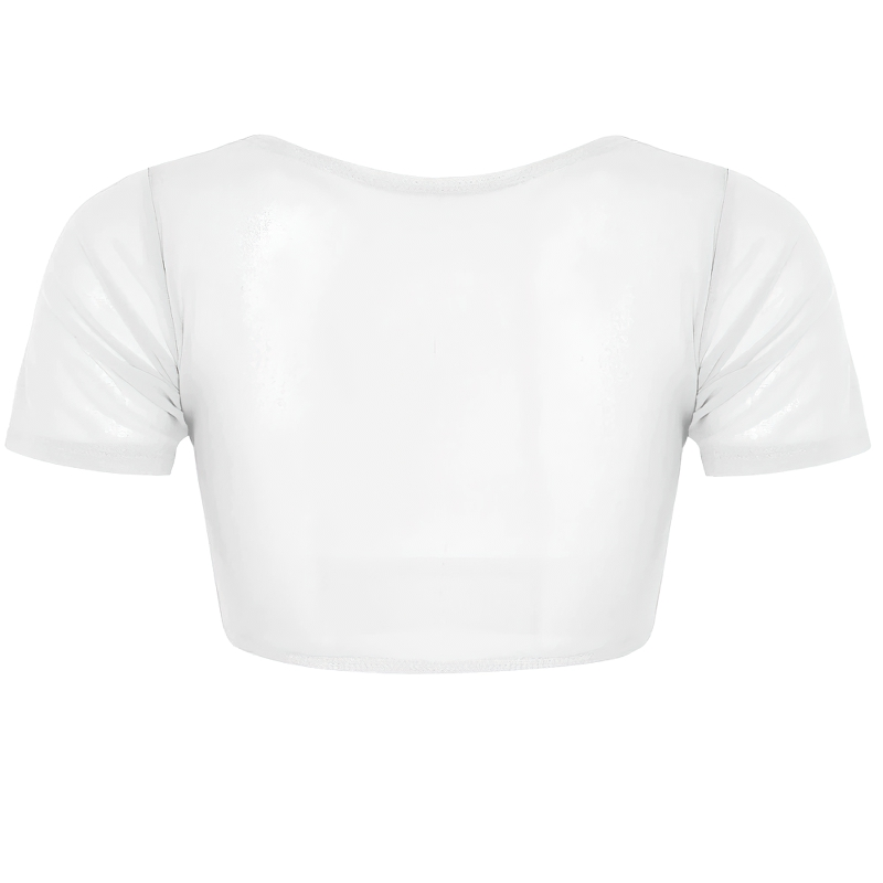 Women's Crop Top For Belly Dance / Adult Mesh See Through Clothing With Short Sleeve - EVE's SECRETS