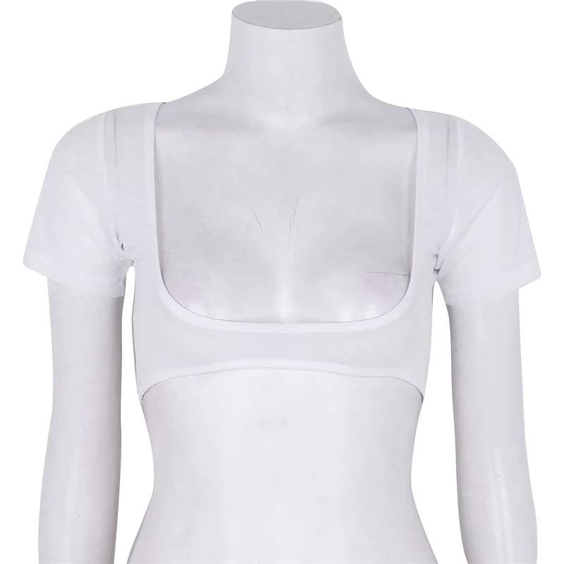 Women's Crop Top For Belly Dance / Adult Mesh See Through Clothing With Short Sleeve - EVE's SECRETS