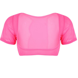 Women's Crop Top For Belly Dance / Adult Mesh See Through Clothing With Short Sleeve - EVE's SECRETS