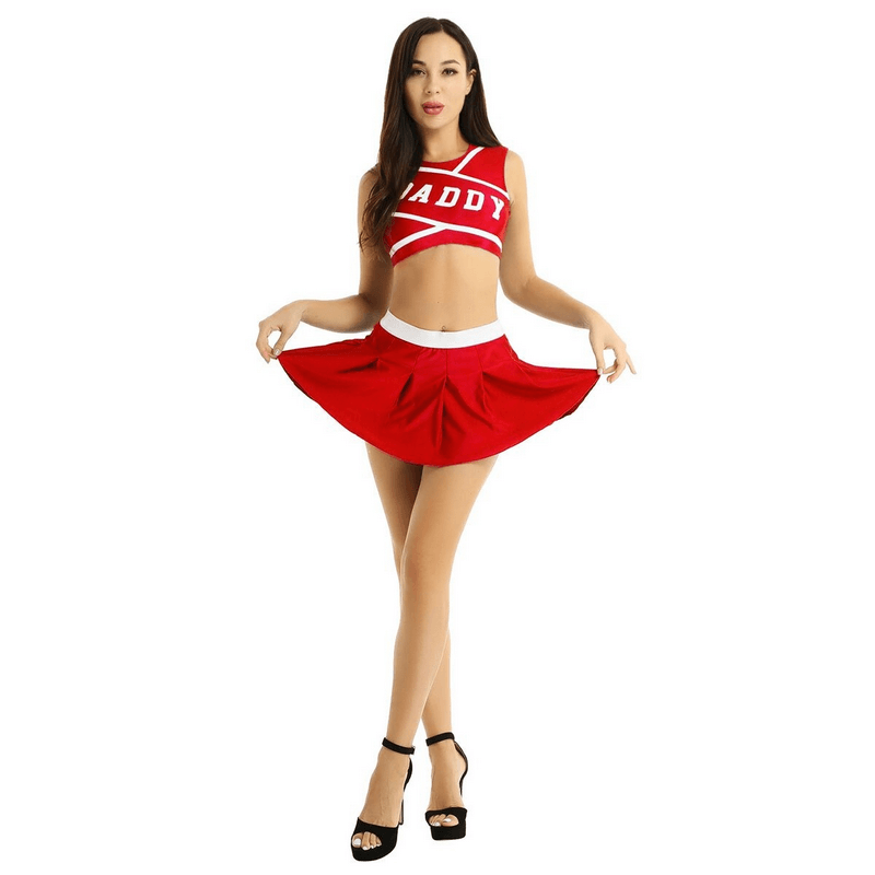 Women's Erotic Costume Cheerleader / Sexy Set Costume / Crop Top and Mini Skirt - EVE's SECRETS