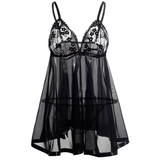 Women's Erotic Floral Pattern Lace Clothing / Deep Neck Underwear With Bow / Sexy Female G-String - EVE's SECRETS