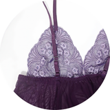 Women's Erotic Floral Pattern Lace Clothing / Deep Neck Underwear With Bow / Sexy Female G-String - EVE's SECRETS