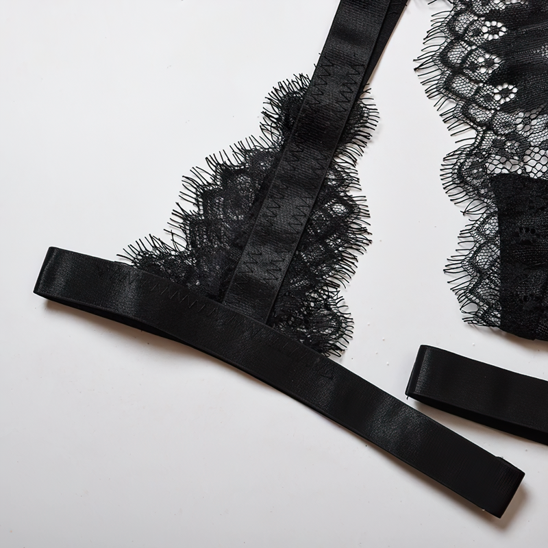 Women's Erotic Hollow Out Lingerie Underwear / Female Push Up Lace Bra Lingerie Set - EVE's SECRETS