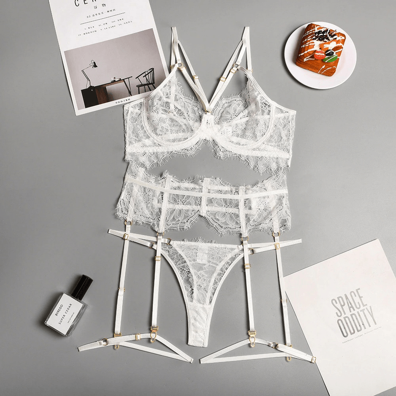 Women's Erotic Hollow Out Transparent Lingerie / Sexy Lady's Bra and Panty Exotic Underwear - EVE's SECRETS
