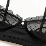 Women's Erotic Ruffle Lace Lingerie / Female Sexy Transparent Short Skin Bra Brief Sets - EVE's SECRETS