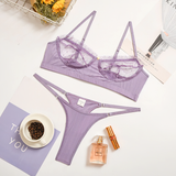 Women's Erotic Ruffle Lace Lingerie / Female Sexy Transparent Short Skin Bra Brief Sets - EVE's SECRETS