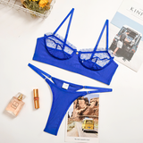 Women's Erotic Ruffle Lace Lingerie / Female Sexy Transparent Short Skin Bra Brief Sets - EVE's SECRETS