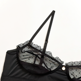 Women's Erotic Ruffle Lace Lingerie / Female Sexy Transparent Short Skin Bra Brief Sets - EVE's SECRETS