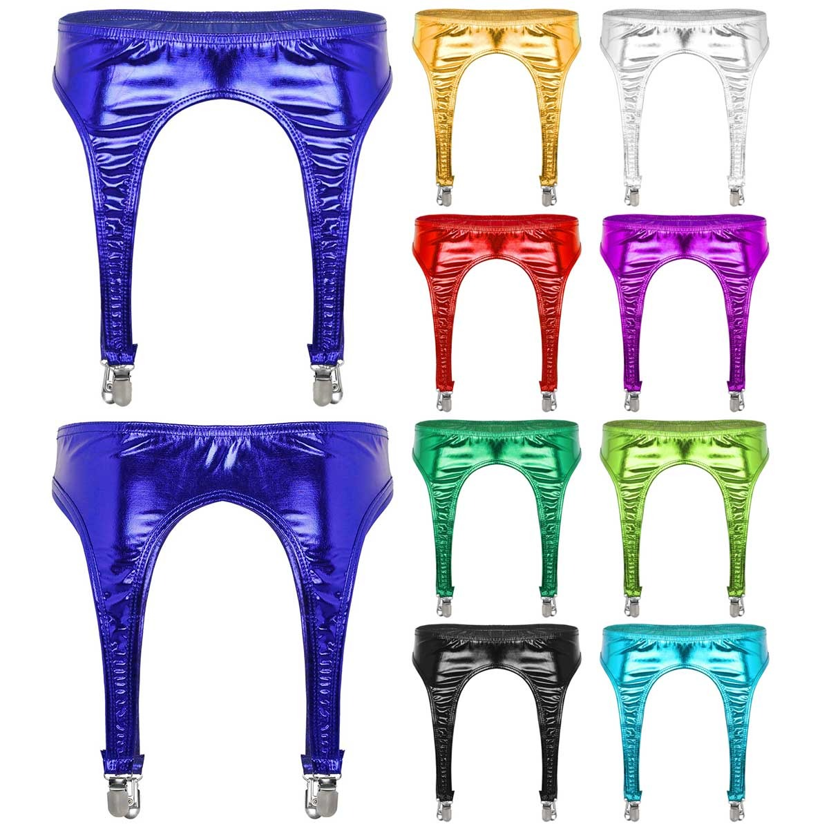 Women's Erotic Shiny Sexy Garter / Adult Underwear with Duck-Mouth Clips - EVE's SECRETS