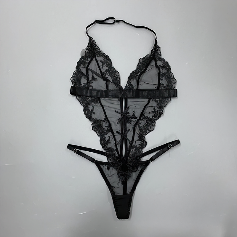 Women's Erotic Transparent Teddies Bodysuit / Female Exotic Halter Costume Outfit - EVE's SECRETS