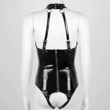 Womens Exotic Bodycon Bodysuit / Open Crotch Sissy Latex Clubwear / Wetlook Leather Lingerie - EVE's SECRETS