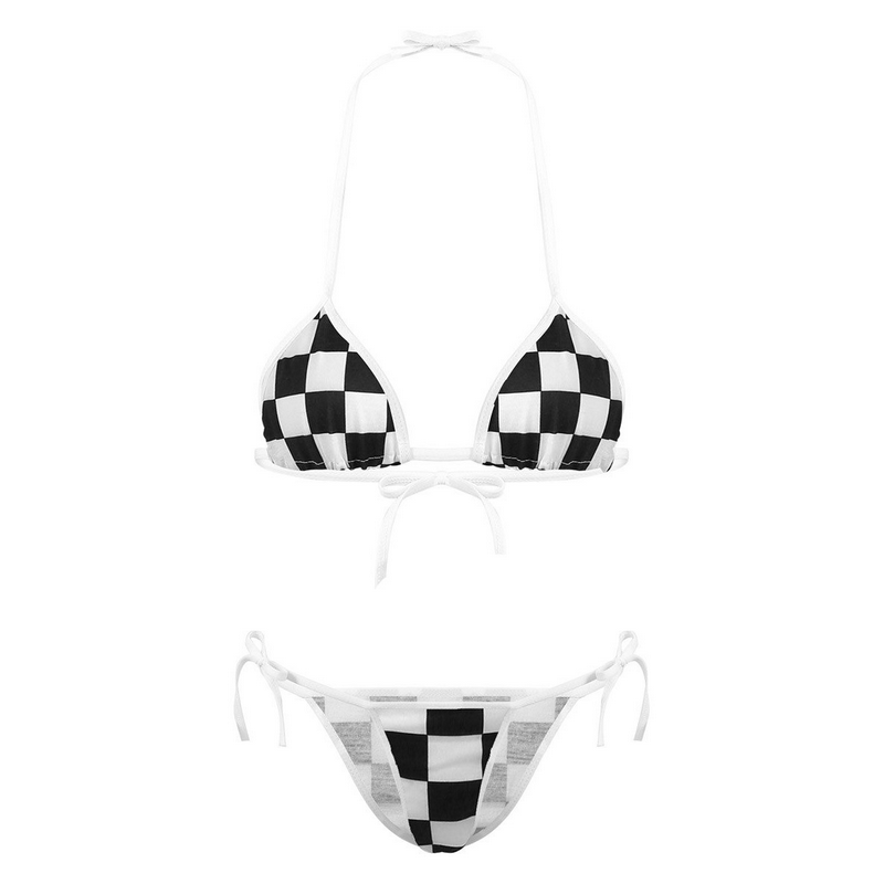 Womens Femme Stripe Heart Cute Micro Bikini / Lingerie Summer Swimwear Set/ G-String Bra Top - EVE's SECRETS