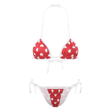 Womens Femme Stripe Heart Cute Micro Bikini / Lingerie Summer Swimwear Set/ G-String Bra Top - EVE's SECRETS