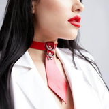 Women's Fetish Choker with Tie / Sexy Faux Leather Collar / BDSM Neck Accessories - EVE's SECRETS